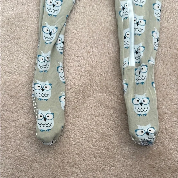 Kickee Pants Owl Zipper Footed Onesie Pajamas